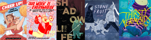 Covers for the 2022 finalists for LGBTQ Comics