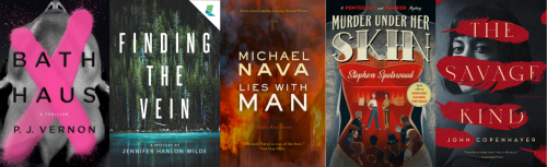 Covers for the 2022 finalists for LGBTQ Mystery
