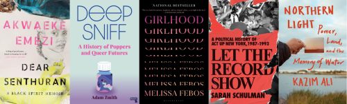 Covers for the 2022 finalists for LGBTQ Nonfiction